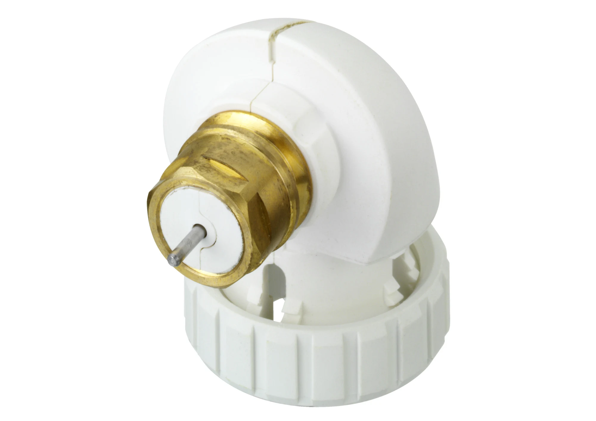 Kampinis adapteris, skirtas tiesioginiam prijungimui prie apatinio jungimo radiatorių su Danfoss RA jungties integruotais ventiliais – 013G1350