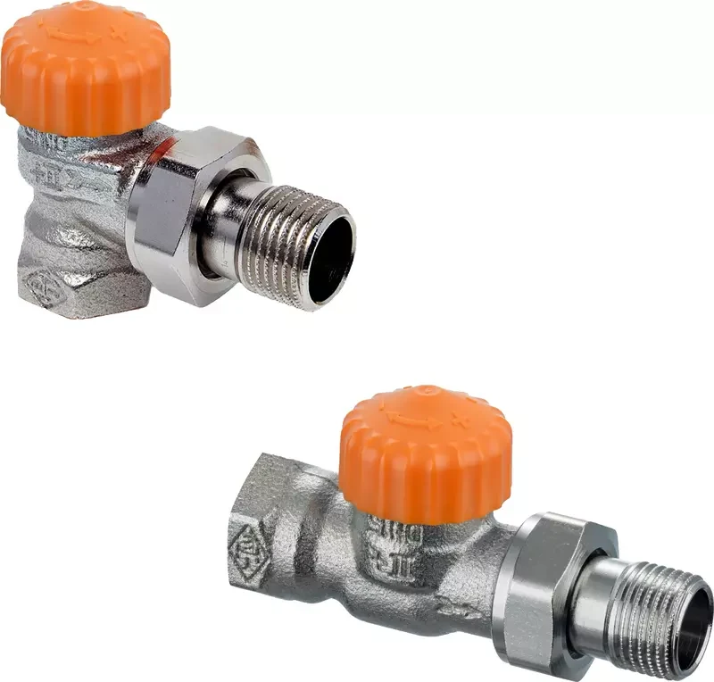 Termostatinis – automatinis vožtuvas Eclipse, dvigubai kampinis, DN15 (Rp1/2), išankstinis nustatymas 10-150 l/h, PN10, nikeliuotas, jungtis iš kairės rad. pusės – 3933-02.000